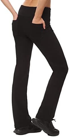 מכנסי יוגה של נרלון עם כיסים - מכנסי יוגה עם כיסים לנשים חותלות נושמות עם כיסים רגילים ומכנסיים בגודל פלוס