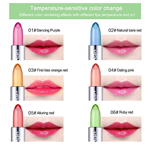 סונגפיר 6 צבעים עמיד למים לחות טבעי אלוורה ג ' ל שפתון מזין שקוף שפתון טמפרטורת צבע שינוי שפות