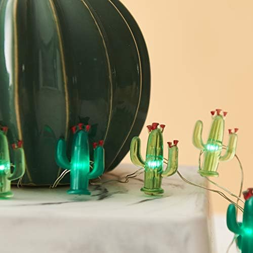 Miya Life אורות מיתר קקטוס צמח גינה מדברי טרופי -10 רגל 40 נוריות LED חוט נחושת עם המרחוק וטיימר לפטיו חגיגי של חג הפסחא,